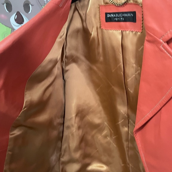 Dana Buchman Women's Coral Leather Blazer - Picture 4 of 7